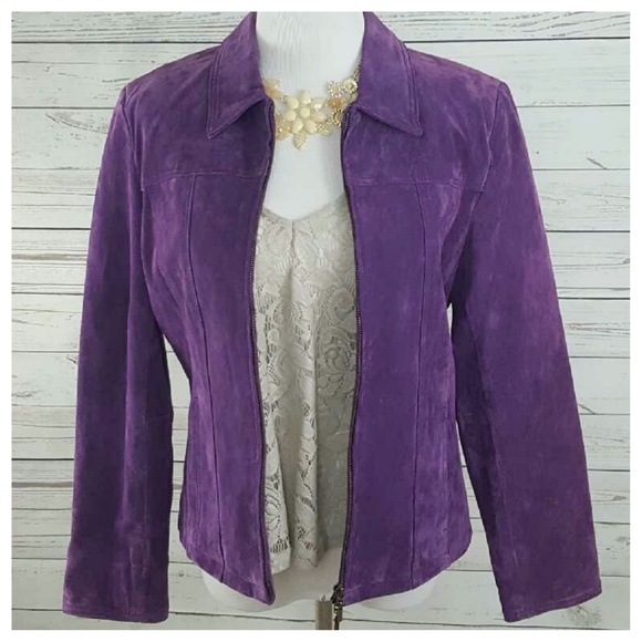 Coldwater Creek Purple Leather Suede 
